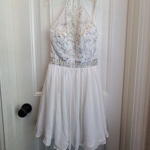 White gemstone party dress